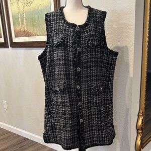 Authentic Dior Tweed Sleeveless Coat